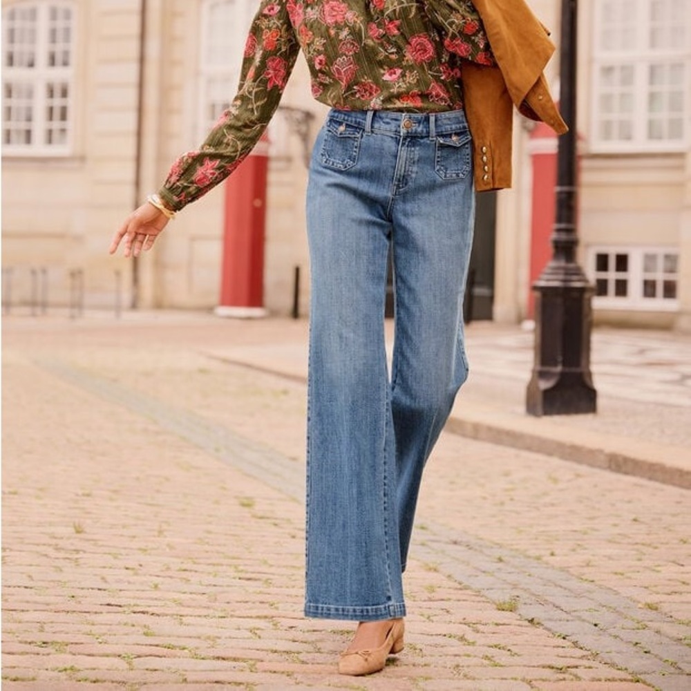 Talbots CLASSIC JEAN TROUSERS - PRISCILLA WASH, 12p